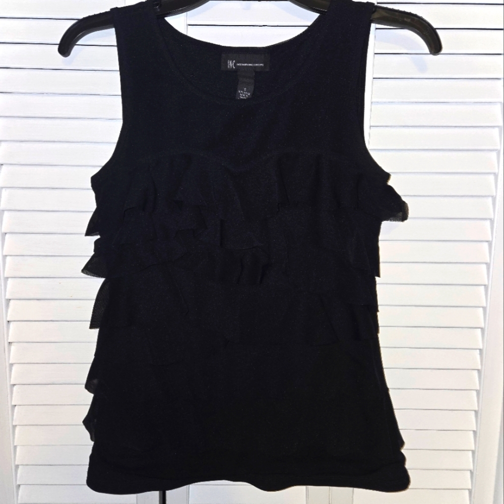 INC International Concepts Women's S Ruffle Tank